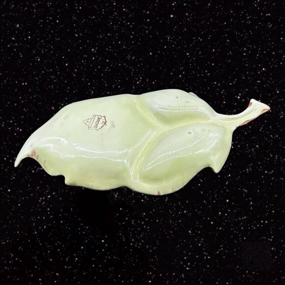 Jameson's Of Capistrano California Leaf Shaped Candy Dish Green Ceramic 11”W - Picture 2 of 12
